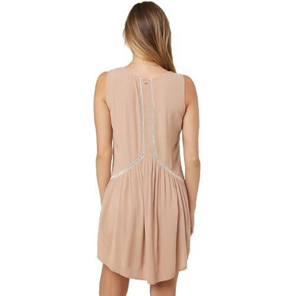 ONeill Womens Tan Embroidered Boho Gauze Sleeveless Tunic Top XS Scoop Neck Lace - Picture 2 of 11